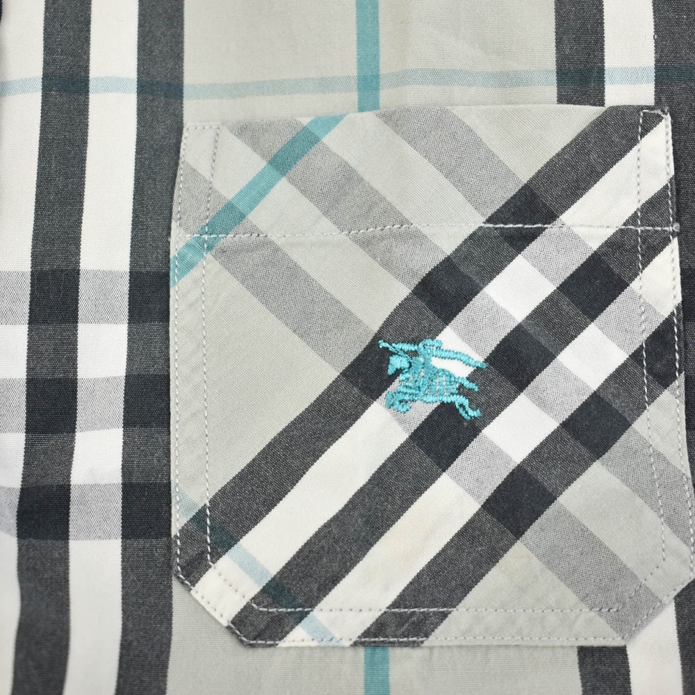 BURBERRY Gray Nova Check & Logo, Long Sleeve Shirt_4